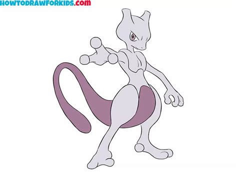 How to Draw Mewtwo - Easy Drawing Tutorial For Kids | Easy drawings ...