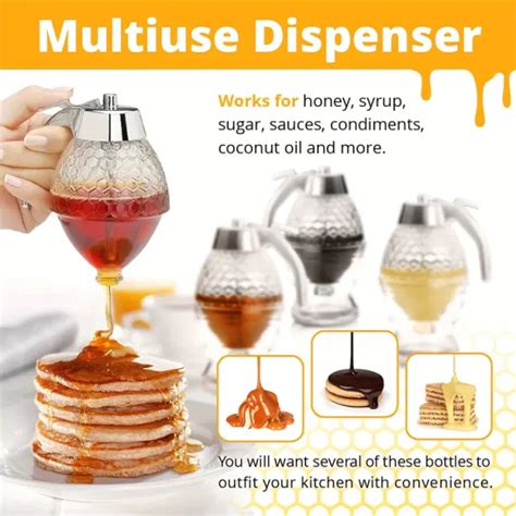 Dropship 1pc Honey Dispenser No Drip Maple Syrup Dispenser Honey Comb