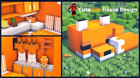 ⛏️minecraft Cute Fox House And Interior 🦊🏠 { Tutorials } Youtube