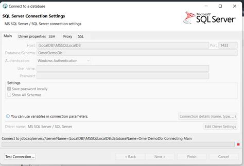 What Is Configuration To Connect To Sql Server Localdb Localdbmssqllocaldb · Dbeaver