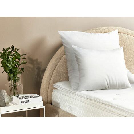 Traditional Bed Pillow White High Profile Microfibre Polyester Filling