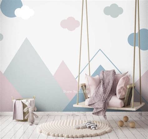 Mountains Forest Moon And Star Landscape Baby Room Wall Mural