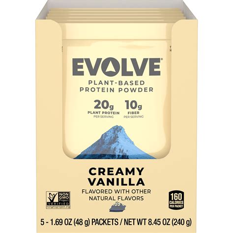 Evolve Creamy Vanilla Flavored Plant Based Protein Powder Smartlabel™