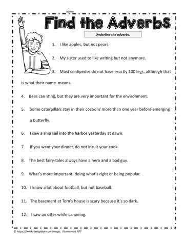 Adverb Worksheet Worksheets