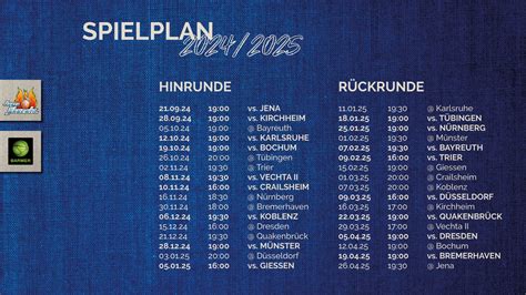 Spielplan 2024 2025 Zwischen Jena Und Jena Passen Diverse Kracher