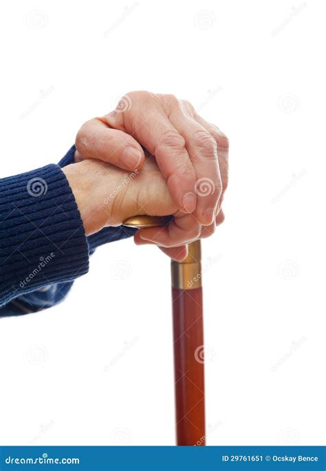 Elderly Hands Resting On Stick Stock Image Image Of Cripple Older