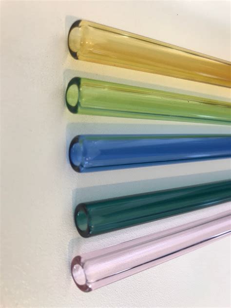 Glass Straw Pack 5 Colored Glass Straws Reusable Straws Eco Friendly Straws Colored