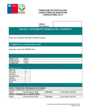 Fillable Online Seccin I Antecedentes Generales De La Propuesta Fax