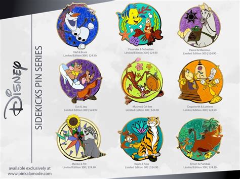 Disney Sidekicks Pin Series At Pink A La Mode Disney Pins Blog