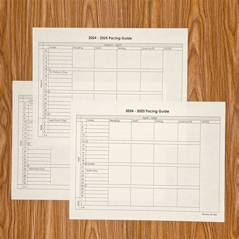 Editable Pacing Guide Simply Kinder Plus