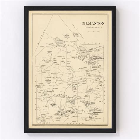 Vintage Map of Gilmanton, New Hampshire 1892 by Ted's Vintage Art