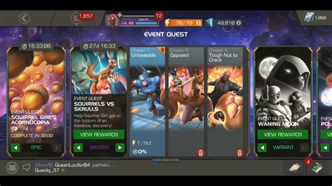 Event Quest Squirrels Vs Skrulls Marvel Contest Of Champions Youtube