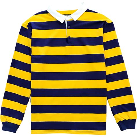 Purple And Gold Striped Mens Long Sleeve Rugby Shirt Kings Of Ny