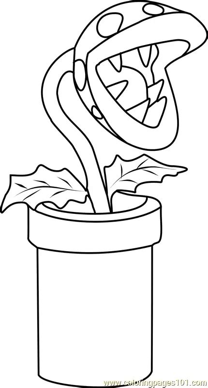 Piranha Plant Coloring Page For Kids Free Super Mario Printable