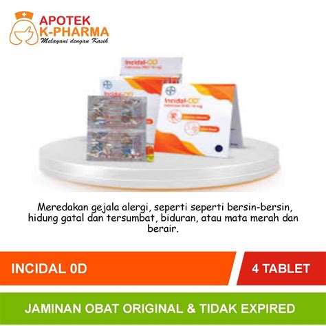 Jual Incidal Od Strip Isi 4 Tablet Obat Original Shopee Indonesia