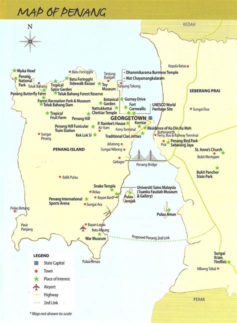 Penang Map - Penang - Malaysia Travel Guide - Find information about weather, road conditions ...