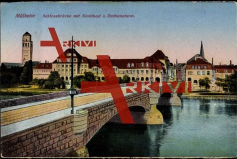 Mülheim an der Ruhr Schloßbrücke Stadtbad Rathaus xl