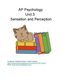 Ap Psychology Unit Sensation And Perception By Desert Teacher