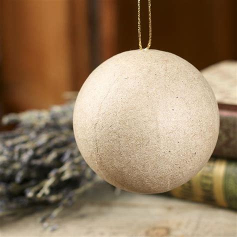 2 12 Paper Mache Ball Ornament Paper Mache Basic Craft Supplies