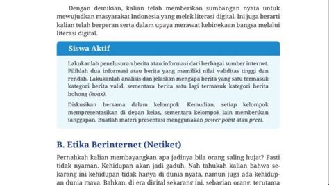 Kunci Dan Jawaban PPKN Kelas 8 Halaman 127 Tentang Literasi Digital