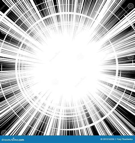 Comic Book Black And White Radial Lines Background Sun Ray Or Star