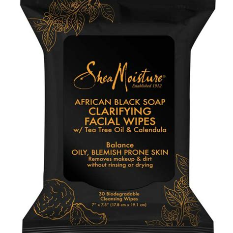 Shea Moisture African Black Soap Clarifying Facial Wipes 1source