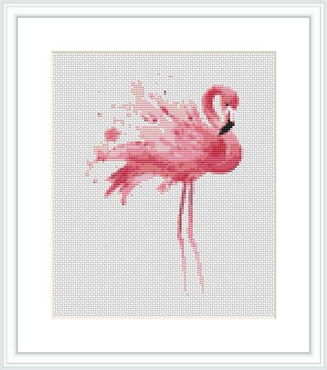 Flamingo Cross Stitch Pattern Pink Flamingo Bird Cross Stitch Etsy