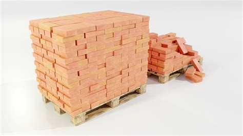 Pallet With Bricks - 3D Model by 3Dmae