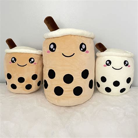 Boba Tea Plush Cute Bubble Tea Plushies Kawaii Plushie Hug Etsy