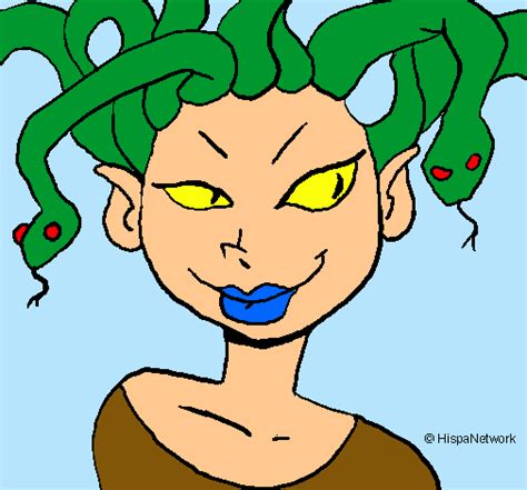 Dibujo de Mujer medusa pintado por Jajajeje en Dibujos net el día 16 08