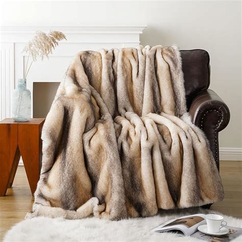 BATTILO HOME Luxury Faux Fur Throw Blanket Thick Warm Decorative Throw