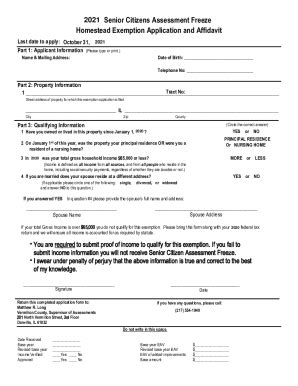 Fillable Online Application And Affidavit For The Senior Fax