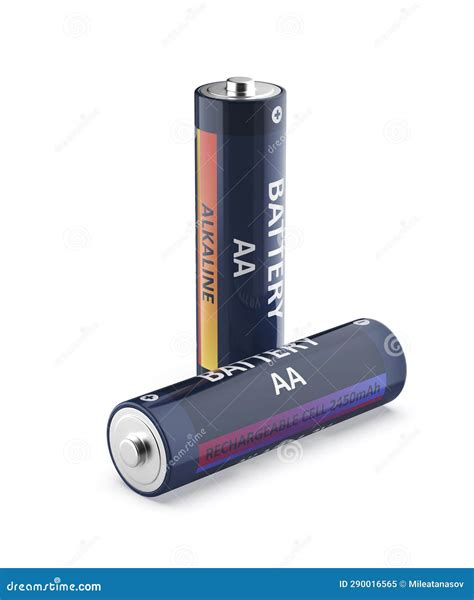 Alkaline And Ni MH Rechargeable AA Size Batteries Stock Image