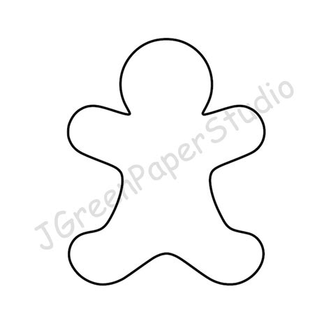 Printable Gingerbread Man Template Pdf Digital Download Cookie Etsy