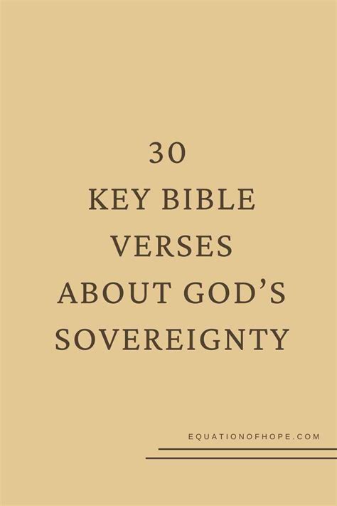 30 Key Bible Verses About God’s Sovereignty - EQUATIONOFHOPE