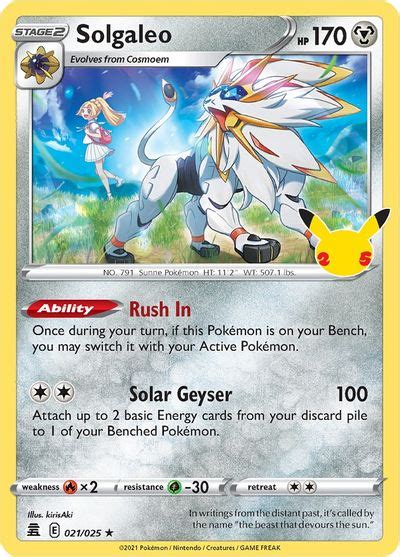 Pokepull Solgaleo 021 025 Celebrations 25th Anniversary