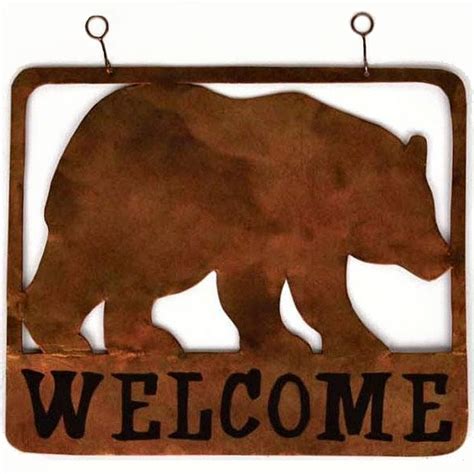 Bear Metal Hanging Welcome Sign | Momma's Home Store