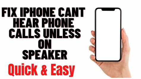 How To Fix Iphone Cant Hear Phone Calls Unless On Speaker Youtube