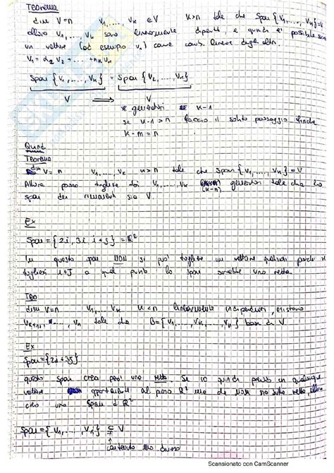 Appunti E Esercizi Con Svolgimento Per L Esame Di Geometria E Algebra