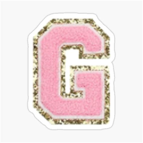 Preppy Pink Varsity Letter G Sticker For Sale By Corsiglia Redbubble