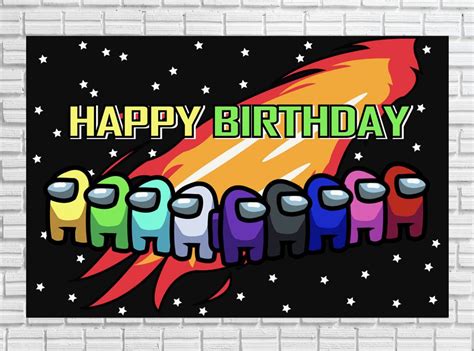 Among Us Birthday Banner