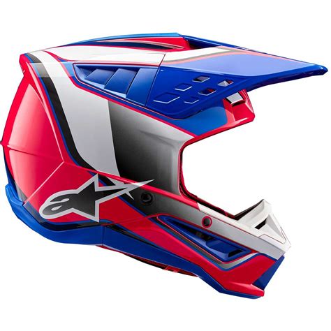 Casque Moto Cross Enduro Alpinestars S M Sail Bleu Rose Blanc