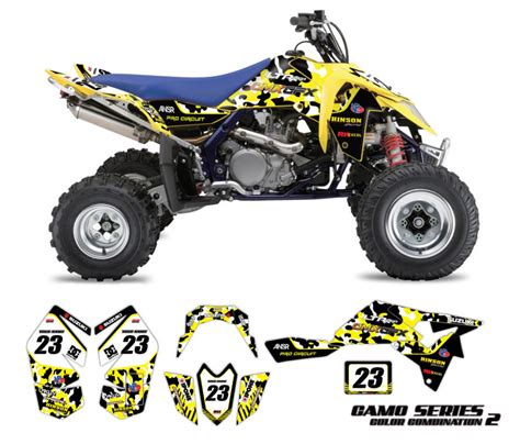 Graphics Kit For Suzuki ATV Camo Yellow OMXGraphics