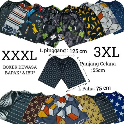 Jual Celana Boxer Dewasa Xl Pria Wanita Super Jumbo Shopee Indonesia