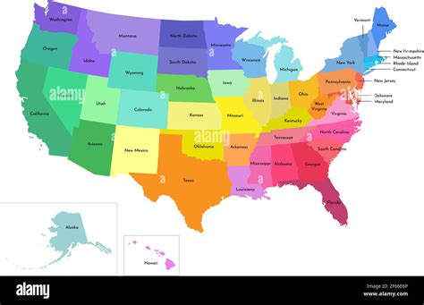 Vector Isolated Illustration Of Simplified Administrative Map Of Usa Images