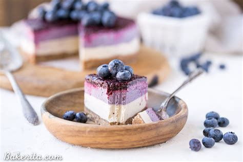 No Bake Layered Blueberry Cheesecake Gluten Free Paleo Vegan Bakerita