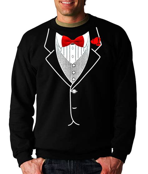 Tuxedo Sweatshirt Mens All Occasion Formal Tuxedo Crew Neck Sweat Sh