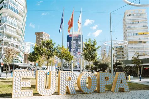 Benidorm Preparing For Benidorm Fest Plaza Triangular Tourist