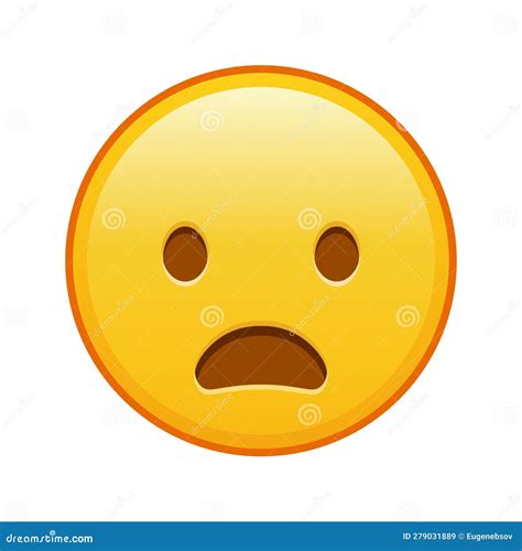 Frowning Face With Open Mouth Large Size Of Yellow Emoji Smile Stock