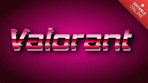 Valorant Red Glow Metallic Text Effect Generator